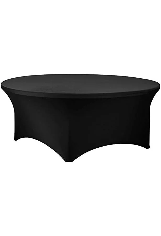 black spandex tablecloth round table linen